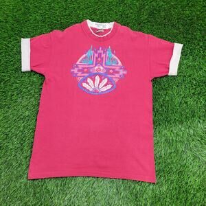 Vintage 1994 Western Tribal Shirt Womens Large 20x27 Pink USA
